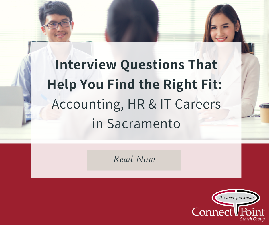 Candidate asking questions during job interview for accounting, HR, or IT role in Sacramento